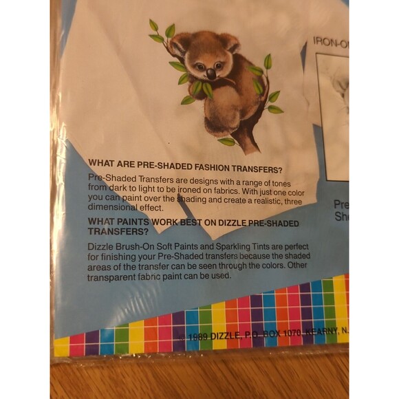 Dizzle Art Pre Shaded Iron On Fashion Transfer Koala Bear 50041 - Picture 5 of 9